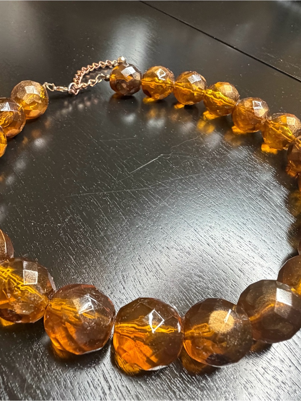 Amber Faceted Bead Necklace - Women Jewelry
